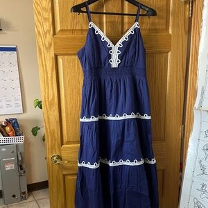 Lilly Pulitzer Navy Maxi Dress with White Accents